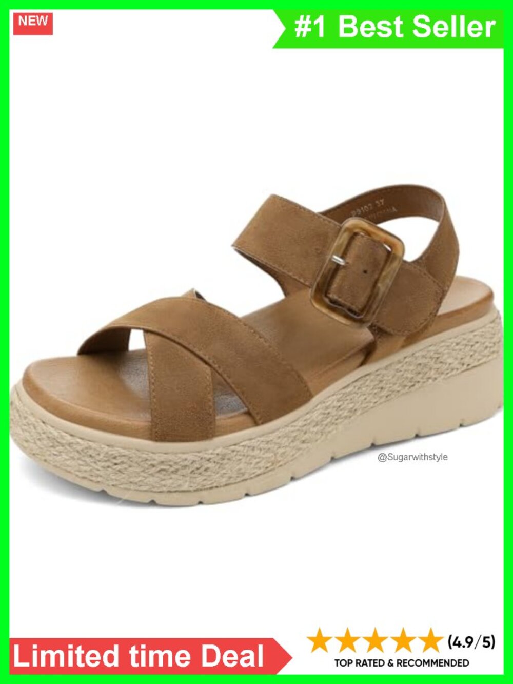 Womens Platform Sandals Low Wedge Espadrille Orthopedic Arch Support